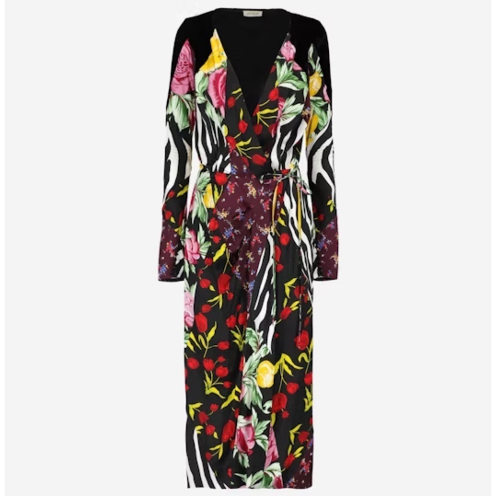 ATTICO VICTORIA floral SATIN AND VELVET DRESS - Picture 2 of 16